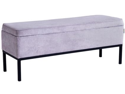 Šedá látková lavice Eduard 120 cm