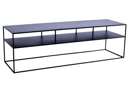 Černý kovový TV stolek Moreno 150 x 45 cm