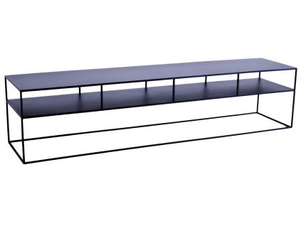 Černý kovový TV stolek Moreno 200 x 45 cm