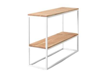 Dubový toaletní stolek Julia 100 x 30 cm II. s bílou podnoží