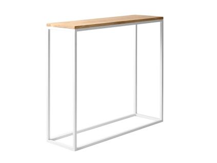 Dubový toaletní stolek Julia 100 x 30 cm s bílou podnoží