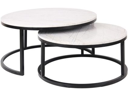 Set mramorových konferenčních stolků Lexington 76/91,5 cm