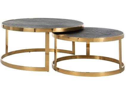 Dubový set konferenčních stolků Blackbone 74/91,5 cm