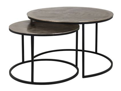 Set kovových konferenčních stolků Asher 60/80 cm