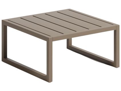 Hnědo zelený kovový zahradní stolek Kave Home Comova 60 x 60 cm