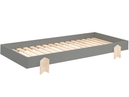 Šedá lakovaná stohovatelná postel Vipack Modulo Arrow 90 x 200 cm