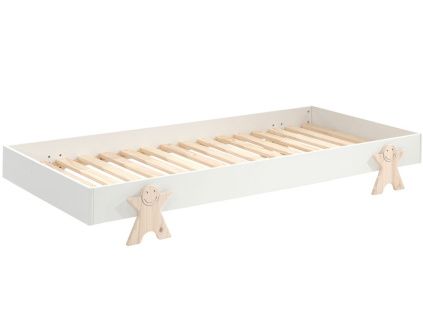 Bílá lakovaná stohovatelná postel Vipack Modulo Smiley 90 x 200 cm