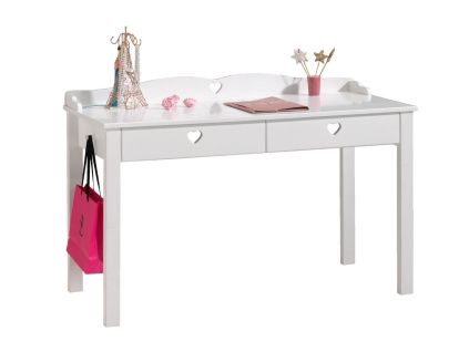 Bílý lakovaný psací stůl Vipack Amori 130 x 60 cm