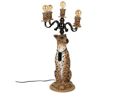 Hnědá stolní lampa Bold Monkey Proudly Crowned Panther 62 cm