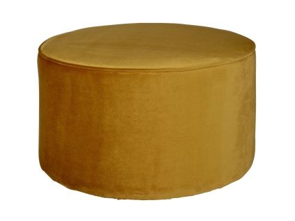 Okrově žlutý sametový taburet Norma 60 cm