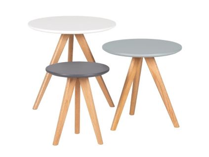 Set tří barevných odkládacích stolků Somcasa Lucio 48/40/30 cm