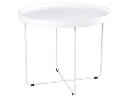 Bílý lakovaný kulatý konferenční stolek Somcasa Dave 60 cm