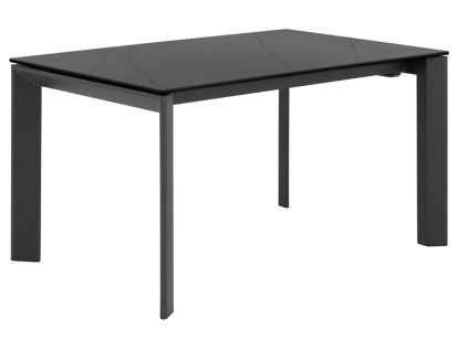 Tmavě šedý keramický rozkládací jídelní stůl Somcasa Tamara 160/240 x 90 cm s černou podnoží