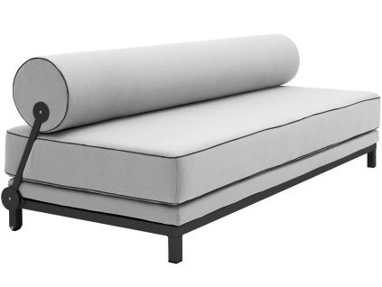 Světle šedá čalouněná dvoumístná rozkládací pohovka Softline Sleep 204 cm
