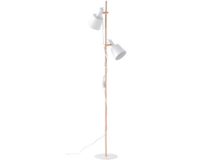 Bílá kovová stojací lampa Somcasa Pasula 155 cm