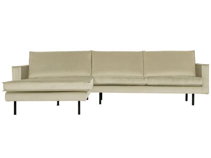 Sametová rohová pohovka Raden 300 cm, levá