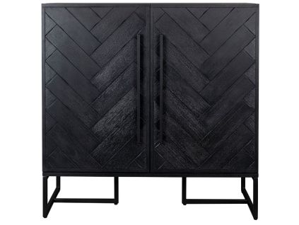 Černá dřevěná vinotéka DUTCHBONE Class 100 x 50 cm