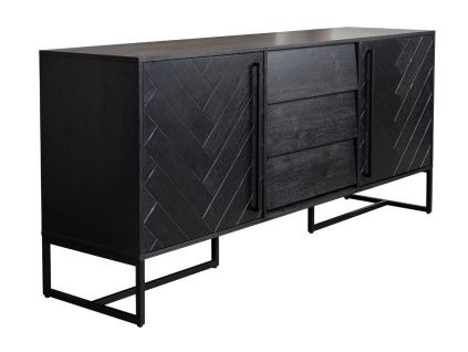 Černá dřevěná komoda DUTCHBONE Class 180 x 45 cm