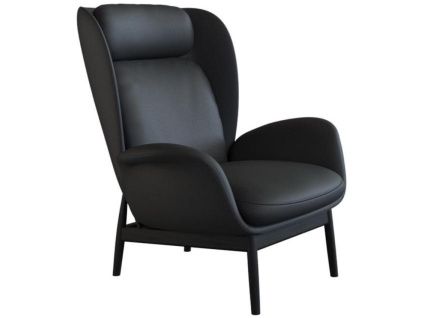 Černé kožené lounge křeslo FLEXLUX PADOVA