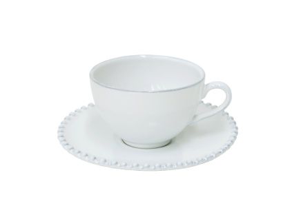 Bílý šálek s podšálkem COSTA NOVA PEARL 0,25 l