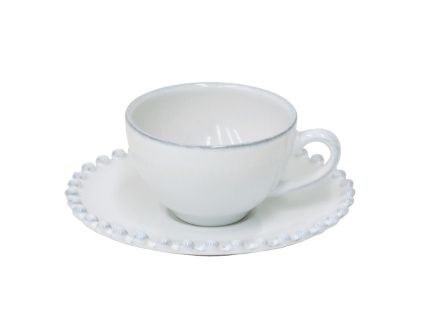 Bílý šálek s podšálkem COSTA NOVA PEARL 0,09 l