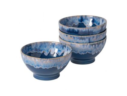 Sada čtyř modro bílých misek COSTA NOVA LATTE BOWLS 15 cm