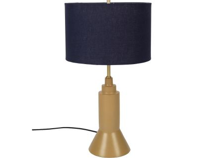 Tmavě modrá látková stolní lampa WLL KAJA