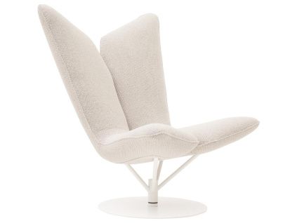Krémově bílé látkové křeslo Softline Angel