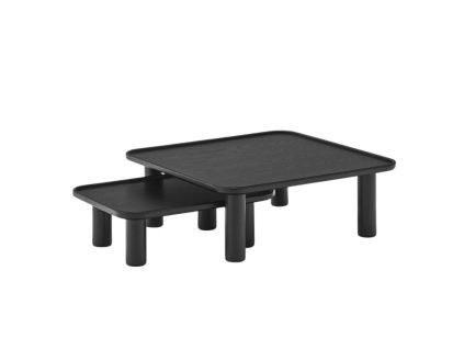 Černý dřevěný set konferenčních stolků Teulat Nest 79/49 x 79/49 cm