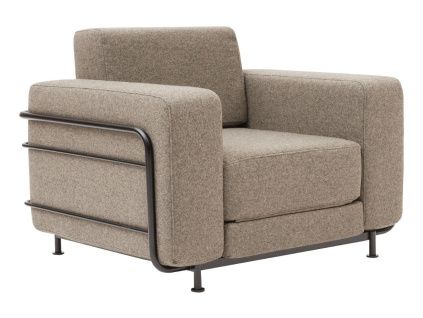 Hnědé látkové rozkládací křeslo Softline Silver