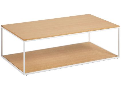 Dubový konferenční stolek Kave Home Yoana 110 x 60 cm s bílou podnoží