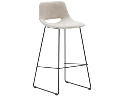 Béžová látková barová židle Kave Home Zahara 76 cm