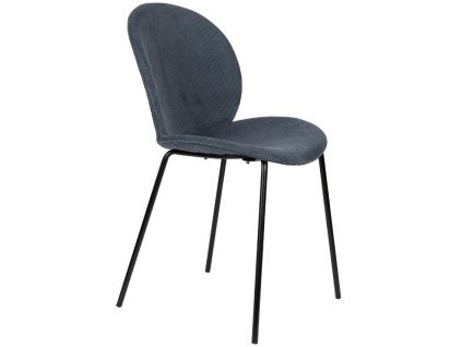 Modro šedá manšestrová jídelní židle ZUIVER BONNET