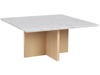 Bílý mramorový konferenční stolek ROWICO BROOKSVILLE 90 x 90 cm