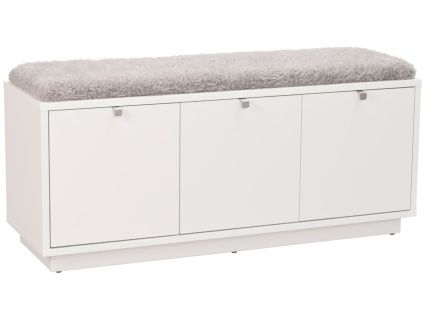 Bílá lakovaná lavice ROWICO CONFETTI 106 cm s úložným prostorem