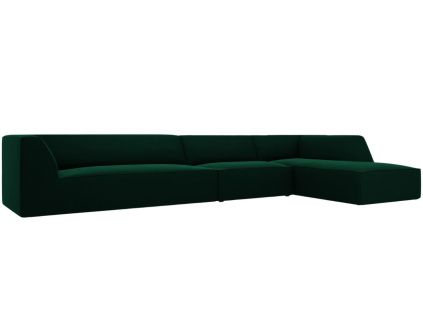 Sametová rohová pohovka Ruby 366 cm, pravá