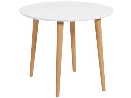 Bílý lakovaný rozkládací jídelní stůl Kave Home Oqui 90-170 x 90 cm