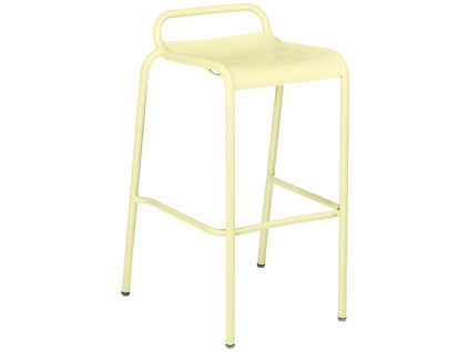 Citronově žlutá kovová barová židle Fermob Luxembourg 79 cm
