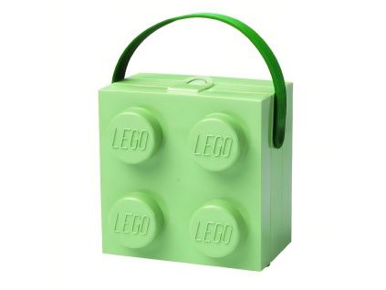 Zelený svačinový box s rukojetí LEGO® Storage 16,5 x 16,5 cm