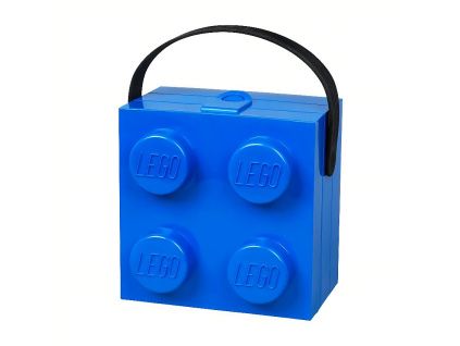 Modrý svačinový box s rukojetí LEGO® Storage 16,5 x 16,5 cm