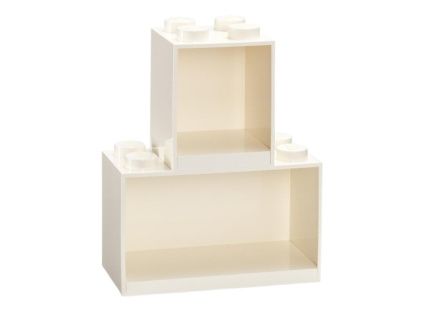 Set dvou bílých nástěnných polic LEGO® Brick