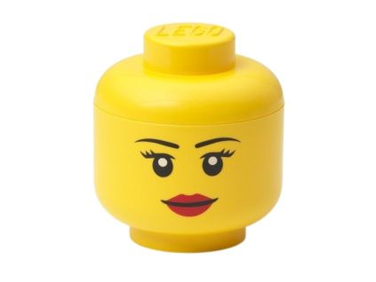 Žlutý úložný box ve tvaru hlavy LEGO® Girl mini 12 cm