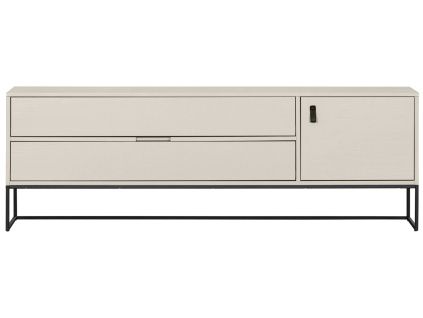 Světle šedý borovicový TV stolek Frax 180 x 44 cm