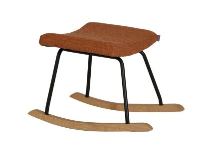 Terakotově červená čalouněná podnožka Quax De Luxe 57 x 42 cm