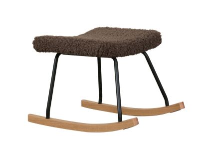 Tmavě hnědá čalouněná podnožka Quax De Luxe 57 x 42 cm