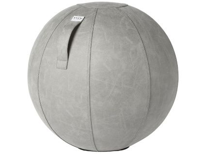 Betonově šedý koženkový sedací / gymnastický míč VLUV BOL VEGA Ø 65 cm