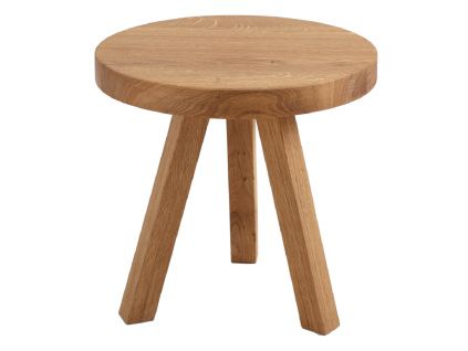 Přírodní masivní odkládací stolek Tre Ø 40 cm