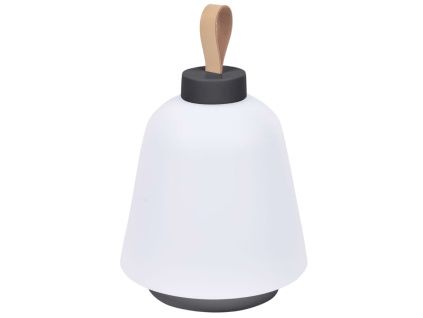 Černobílá plastová stolní LED lampa Kave Home Udiya