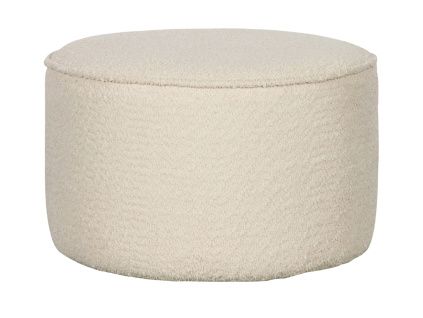 Béžový látkový bouclé taburet Norma 60 cm