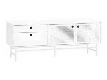Bílý lakovaný TV stolek Teulat Punto 140 x 40 cm